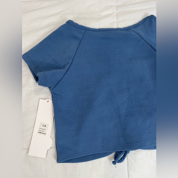 KENSIE GIRL • Girls Blue Short Sleeve Cinch Top NWT 7/8 - Picture 5 of 9